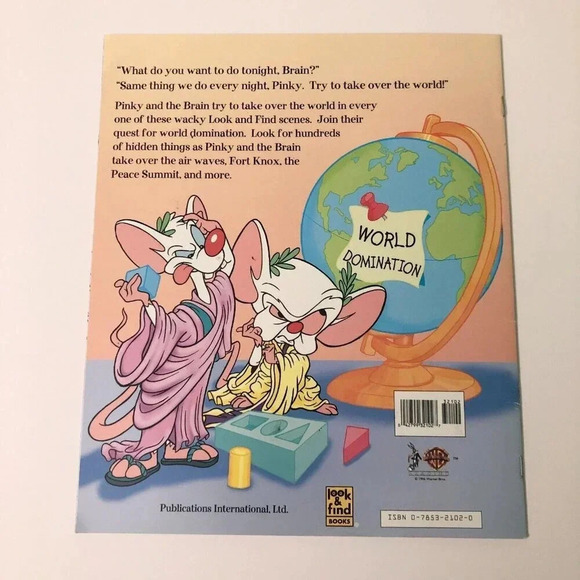 Vintage 1996 Pinky and The  Brain Look and Find Book Warner Bros Softcover - Picture 2 of 15